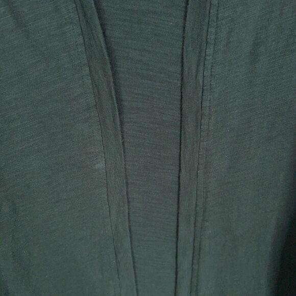 Three Bird Nest Cardigan Womens Small Forest Green Long Open Duster Pocket Drape - Picture 5 of 14